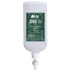 LIV dispenser, rustfrit st�l, 14 cm pumpe arm, til 1000 ml s�be eller h�nddesinfektion.