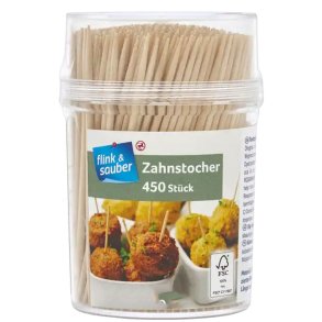 Tandstikker - 450 stk - 8 cm lange FSC-certificeret birketr