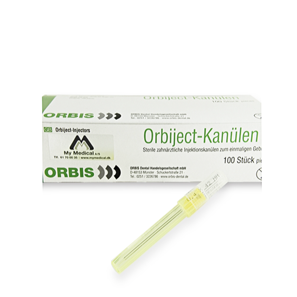 ORBIS , tubule kanyle  27G x 1 1/2  " 0,40 mm x 42 mm Gul