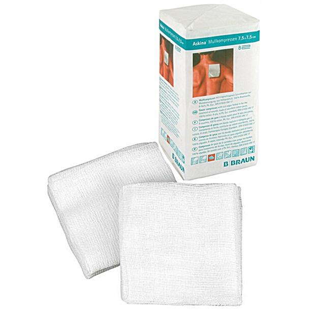 Gazekompres 12-lags7,5x7,5 cm 100 stk usterile