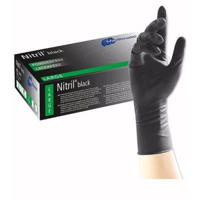 Nitrilhandsker Sorte Pudderfri & Latexfri