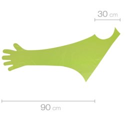 Veterinrhandske m. halskrave 120 cm