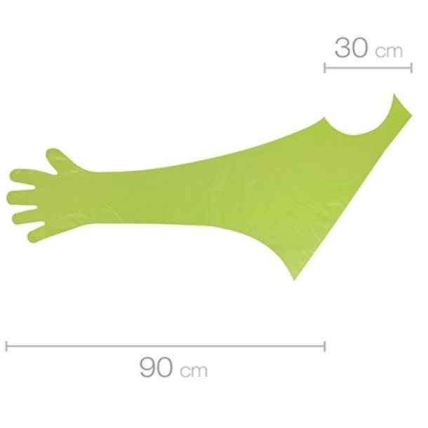 Veterinrhandske m. halskrave 120 cm