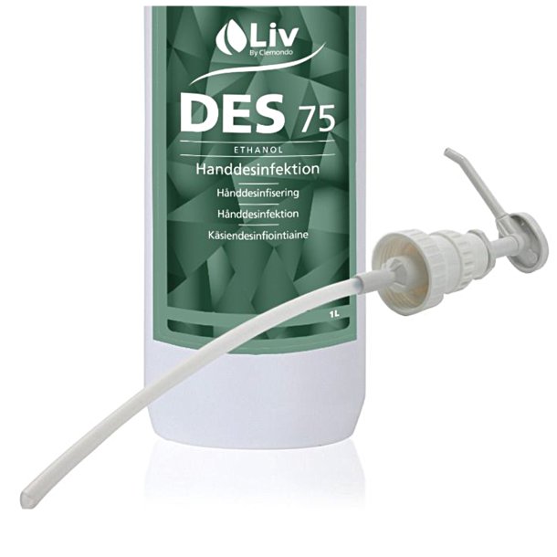 LIV -1 liters h�nddesinfektion 75% sprit incl.pumpe