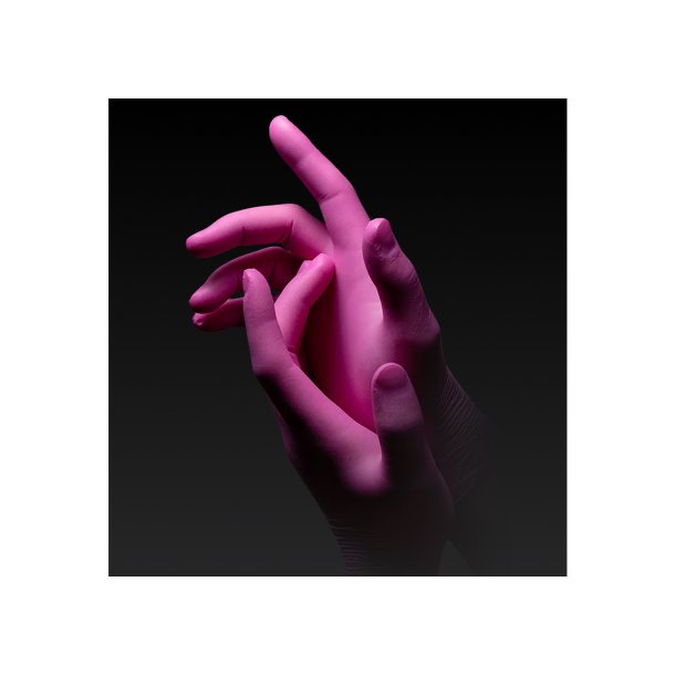 Heinz Herenz, undersgelseshandske Pink nitril, 100 stk 