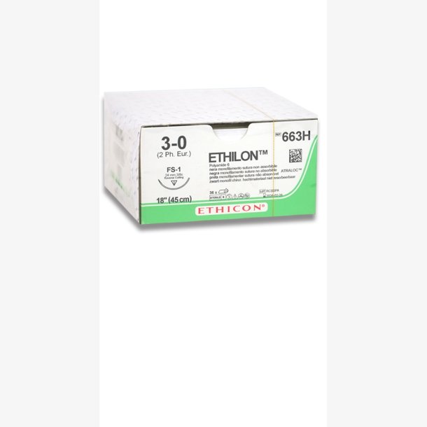 Ethicon Ethilon, sutur, sort, 45 cm, FS-1 nl, 36 stk